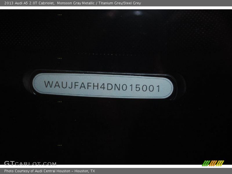 Monsoon Gray Metallic / Titanium Grey/Steel Grey 2013 Audi A5 2.0T Cabriolet