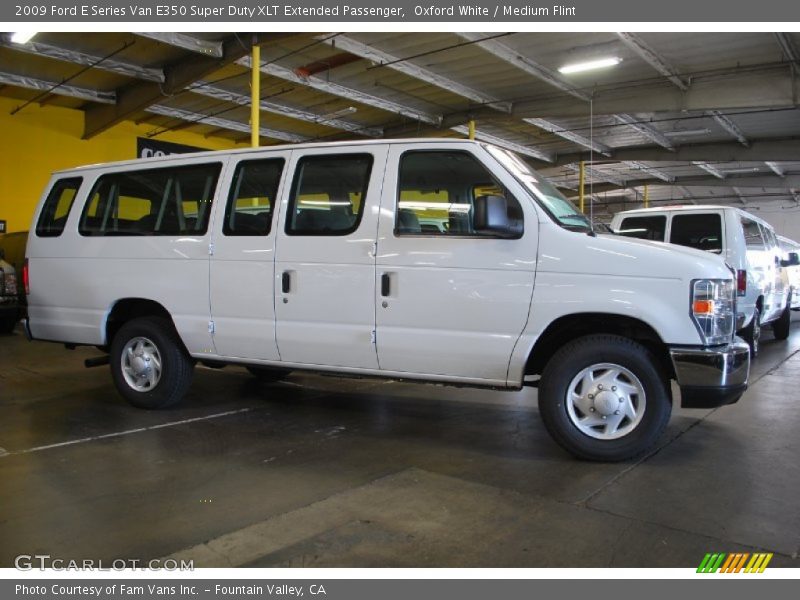 Oxford White / Medium Flint 2009 Ford E Series Van E350 Super Duty XLT Extended Passenger