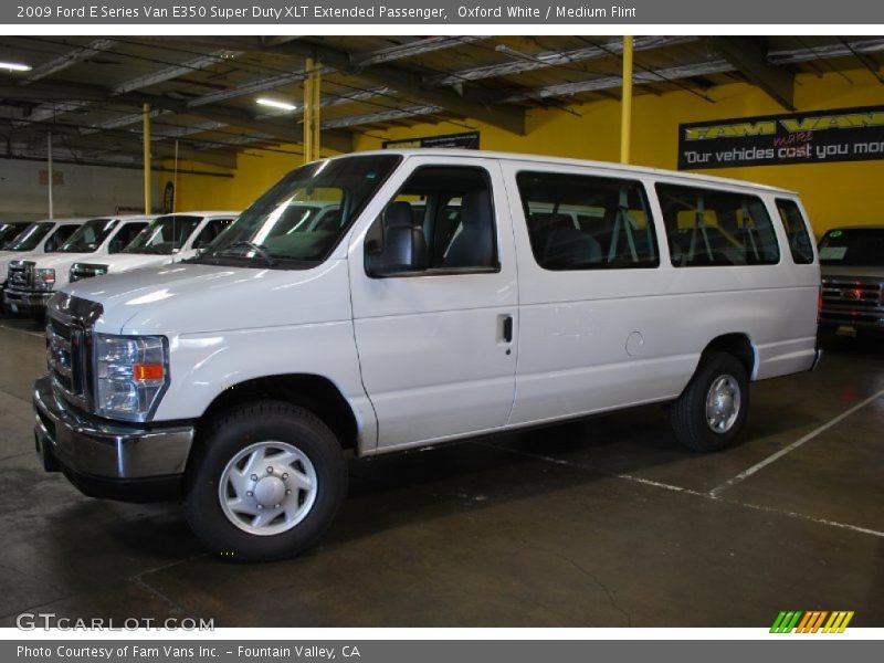 Oxford White / Medium Flint 2009 Ford E Series Van E350 Super Duty XLT Extended Passenger