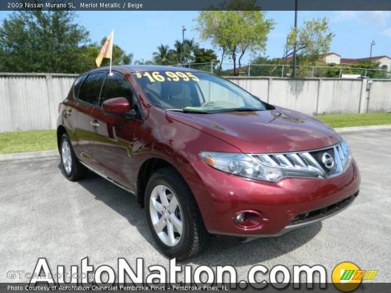 Merlot Metallic / Beige 2009 Nissan Murano SL