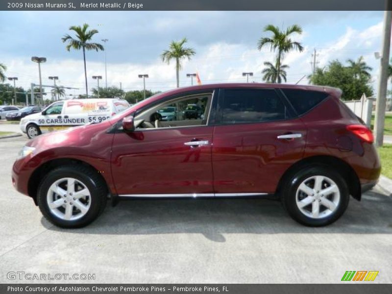 Merlot Metallic / Beige 2009 Nissan Murano SL