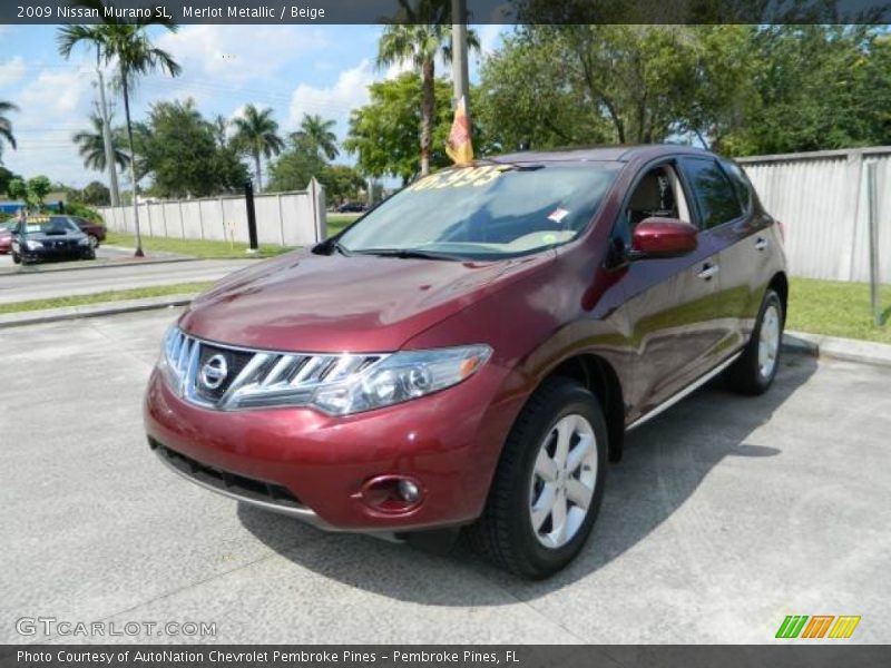 Merlot Metallic / Beige 2009 Nissan Murano SL