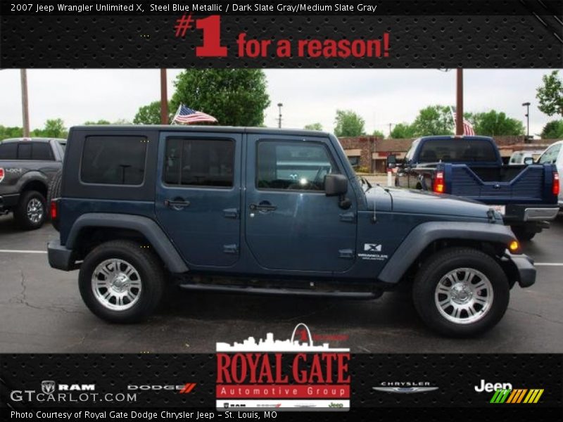 Steel Blue Metallic / Dark Slate Gray/Medium Slate Gray 2007 Jeep Wrangler Unlimited X