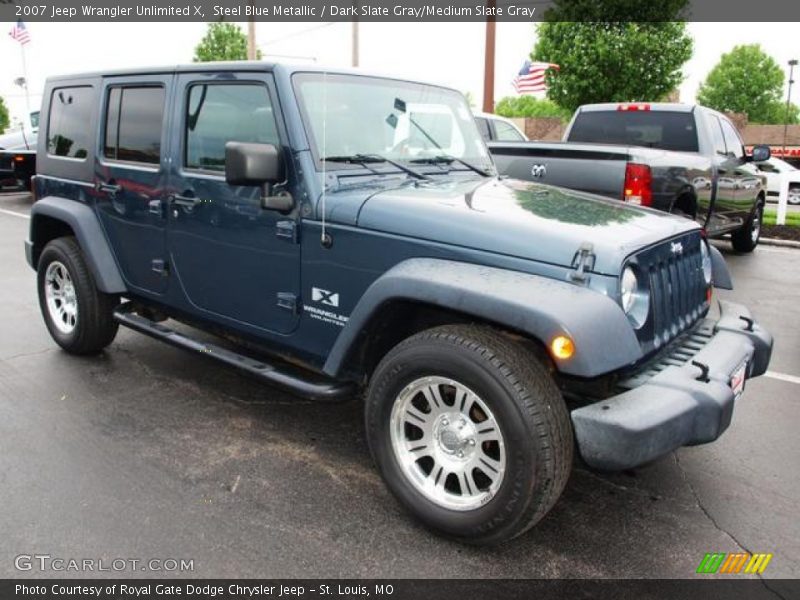 Steel Blue Metallic / Dark Slate Gray/Medium Slate Gray 2007 Jeep Wrangler Unlimited X