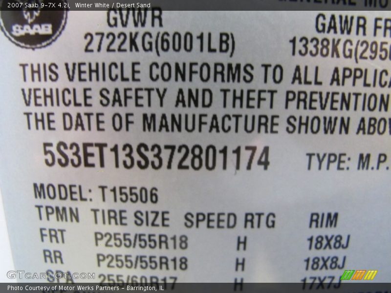 Winter White / Desert Sand 2007 Saab 9-7X 4.2i