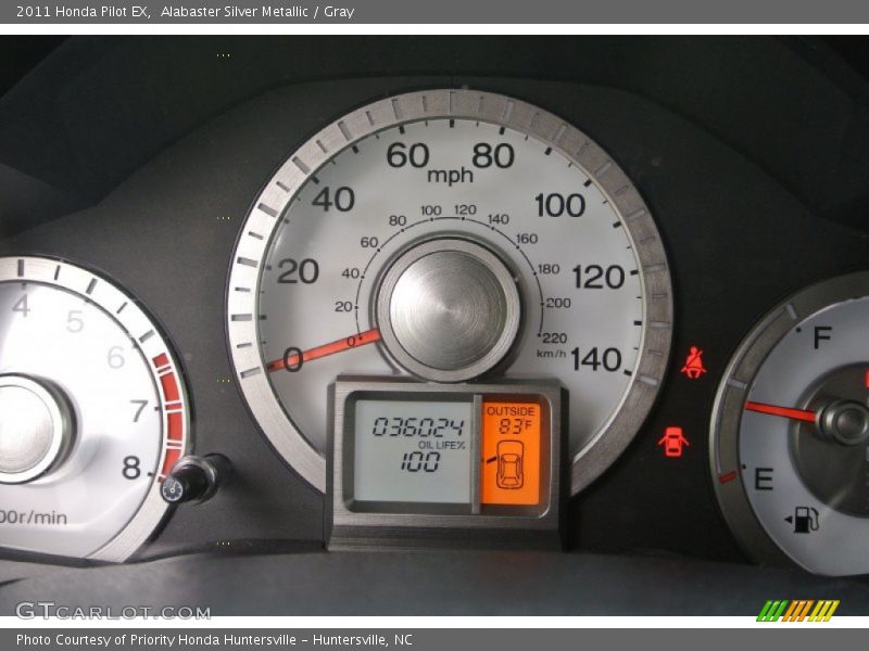 Alabaster Silver Metallic / Gray 2011 Honda Pilot EX