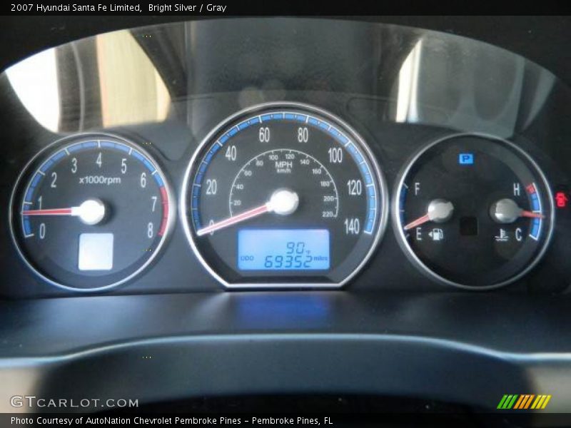 Bright Silver / Gray 2007 Hyundai Santa Fe Limited