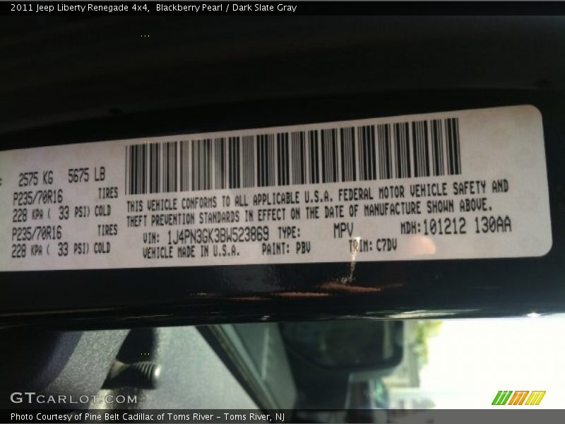 Blackberry Pearl / Dark Slate Gray 2011 Jeep Liberty Renegade 4x4