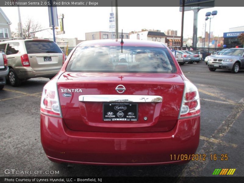 Red Brick Metallic / Beige 2010 Nissan Sentra 2.0 S