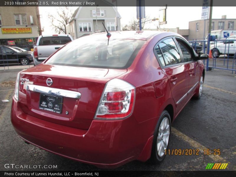 Red Brick Metallic / Beige 2010 Nissan Sentra 2.0 S