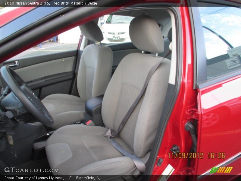 Red Brick Metallic / Beige 2010 Nissan Sentra 2.0 S