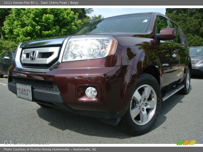 Dark Cherry Pearl / Beige 2011 Honda Pilot EX-L