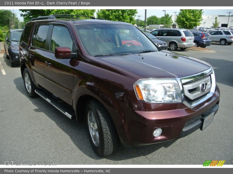 Dark Cherry Pearl / Beige 2011 Honda Pilot EX-L