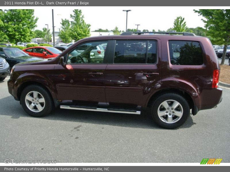 Dark Cherry Pearl / Beige 2011 Honda Pilot EX-L