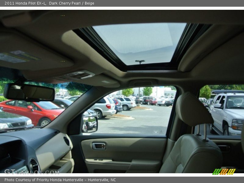 Dark Cherry Pearl / Beige 2011 Honda Pilot EX-L