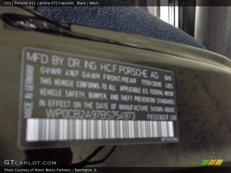 Black / Black 2011 Porsche 911 Carrera GTS Cabriolet