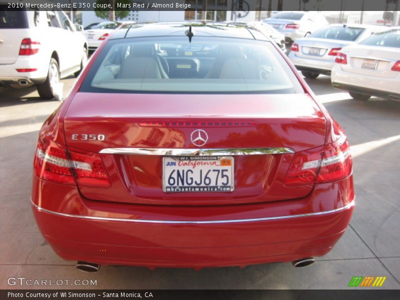 Mars Red / Almond Beige 2010 Mercedes-Benz E 350 Coupe