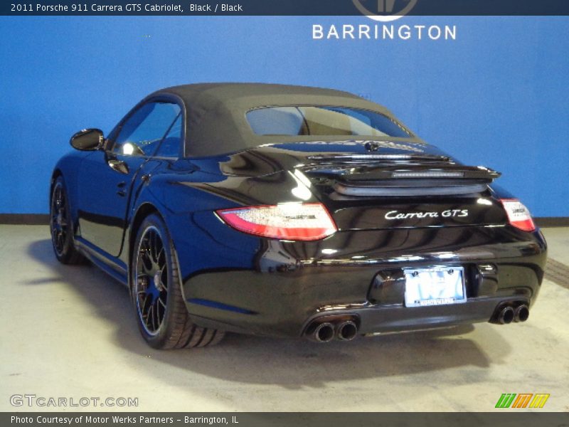 Black / Black 2011 Porsche 911 Carrera GTS Cabriolet
