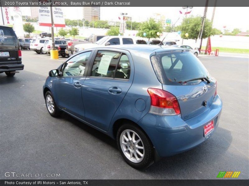 Bayou Blue Pearl / Dark Charcoal 2010 Toyota Yaris 5 Door Liftback