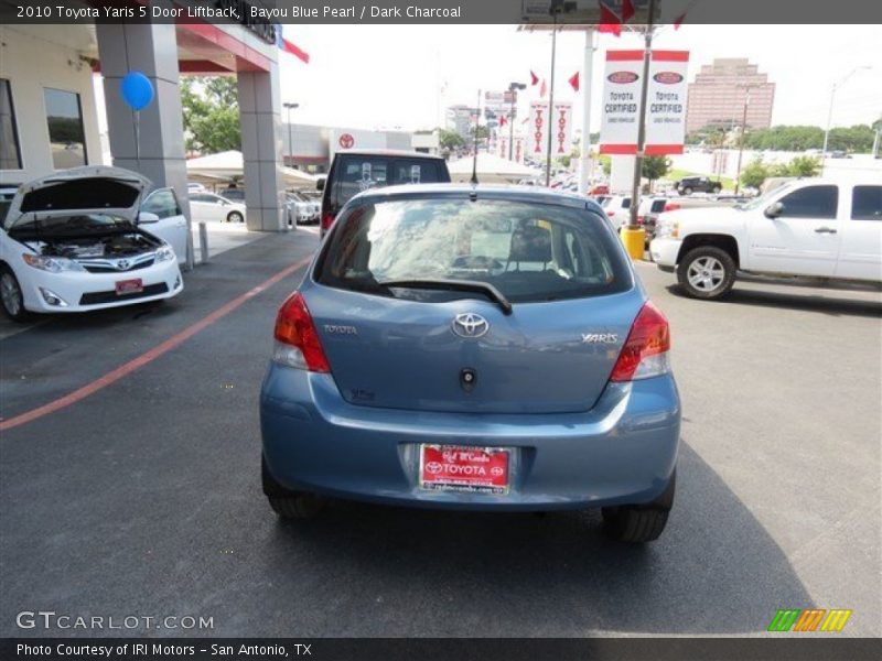 Bayou Blue Pearl / Dark Charcoal 2010 Toyota Yaris 5 Door Liftback