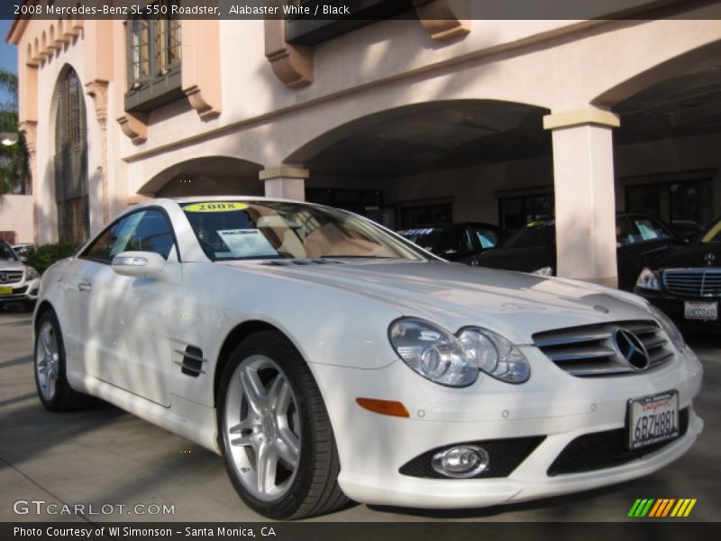 Alabaster White / Black 2008 Mercedes-Benz SL 550 Roadster
