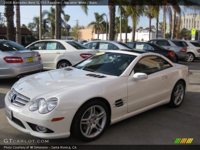 Alabaster White / Black 2008 Mercedes-Benz SL 550 Roadster