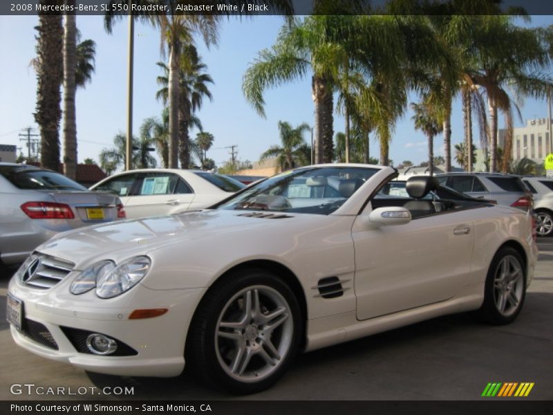 Alabaster White / Black 2008 Mercedes-Benz SL 550 Roadster