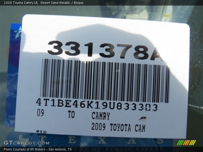 Desert Sand Metallic / Bisque 2009 Toyota Camry LE