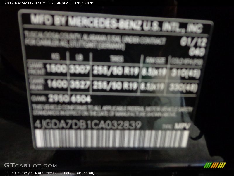 Black / Black 2012 Mercedes-Benz ML 550 4Matic