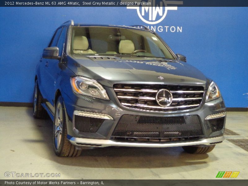 Steel Grey Metallic / designo Porcelain 2012 Mercedes-Benz ML 63 AMG 4Matic