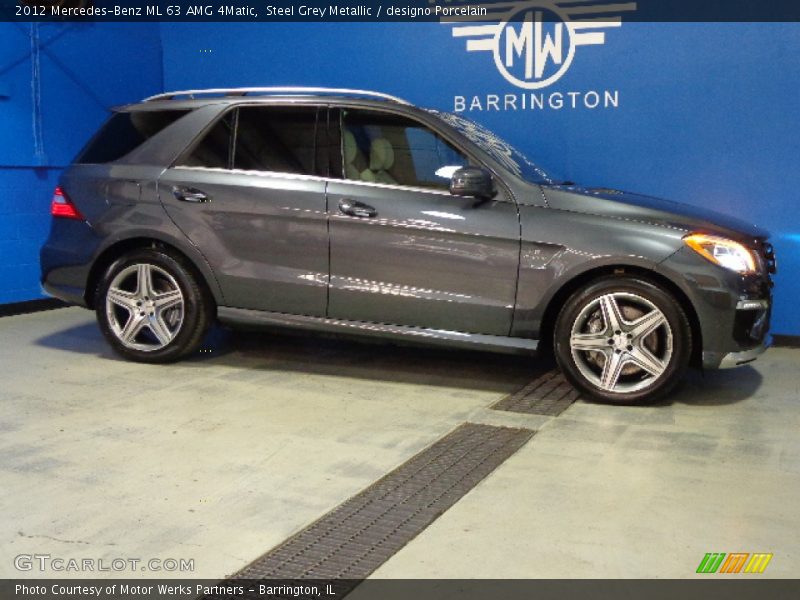 Steel Grey Metallic / designo Porcelain 2012 Mercedes-Benz ML 63 AMG 4Matic