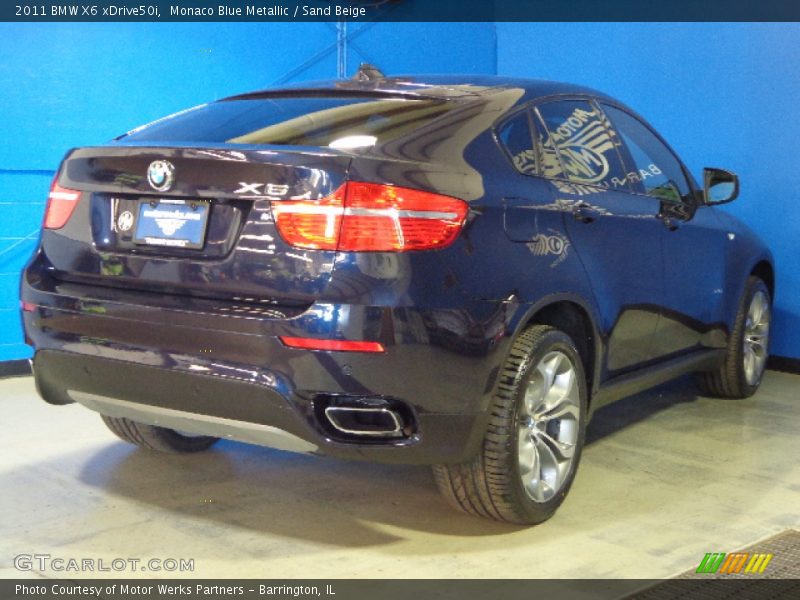 Monaco Blue Metallic / Sand Beige 2011 BMW X6 xDrive50i