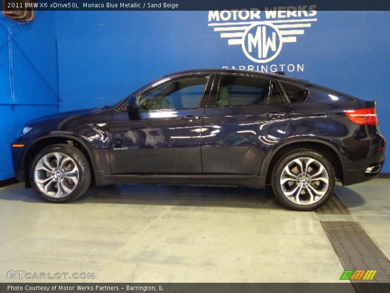 Monaco Blue Metallic / Sand Beige 2011 BMW X6 xDrive50i