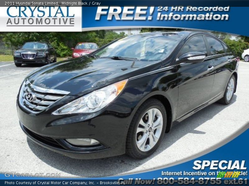 Midnight Black / Gray 2011 Hyundai Sonata Limited