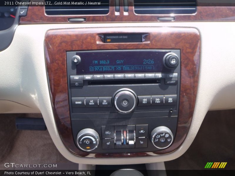 Gold Mist Metallic / Neutral 2011 Chevrolet Impala LTZ