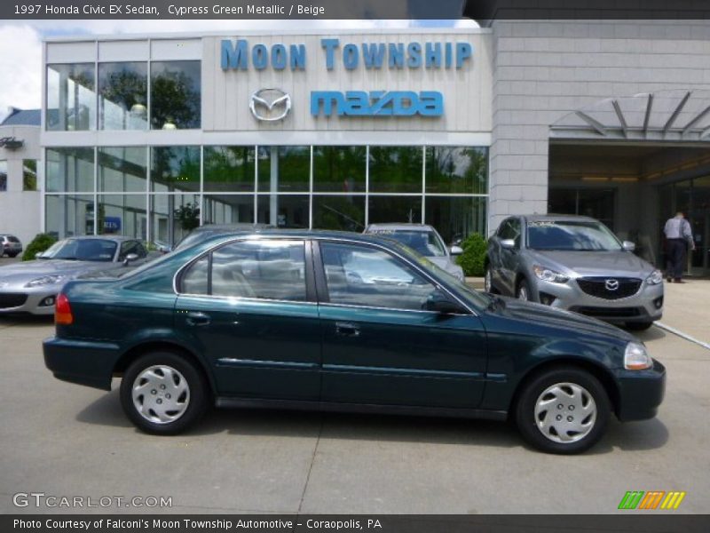 Cypress Green Metallic / Beige 1997 Honda Civic EX Sedan