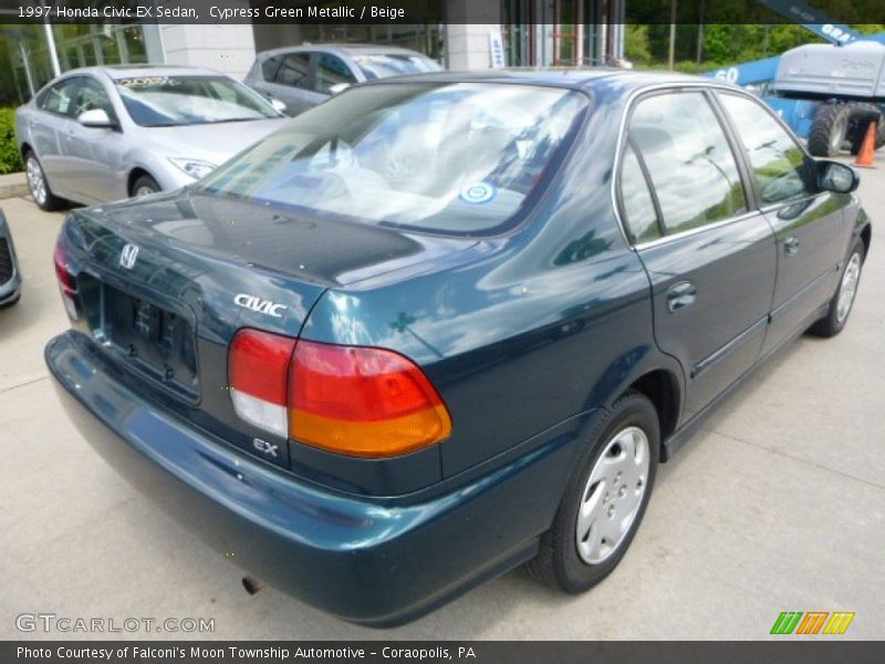 Cypress Green Metallic / Beige 1997 Honda Civic EX Sedan