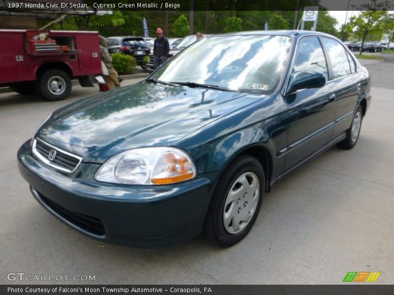 Cypress Green Metallic / Beige 1997 Honda Civic EX Sedan
