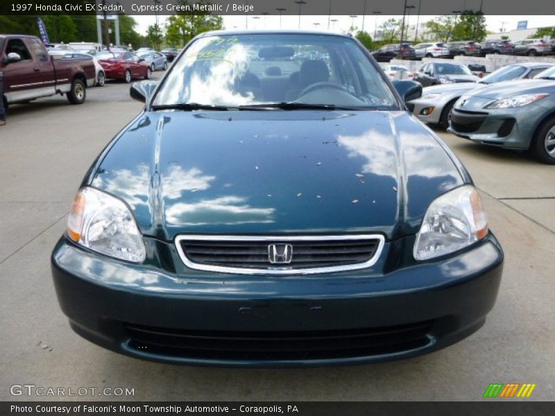 Cypress Green Metallic / Beige 1997 Honda Civic EX Sedan