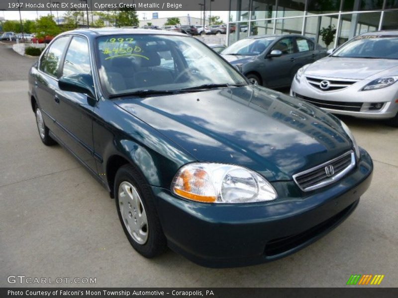 Cypress Green Metallic / Beige 1997 Honda Civic EX Sedan