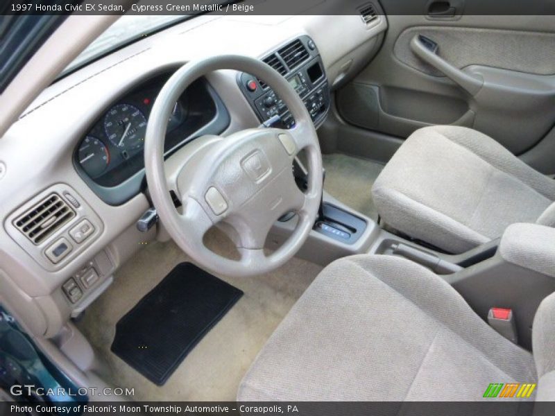 Cypress Green Metallic / Beige 1997 Honda Civic EX Sedan
