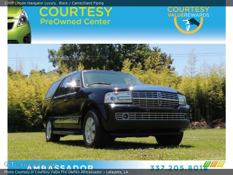 Black / Camel/Sand Piping 2008 Lincoln Navigator Luxury