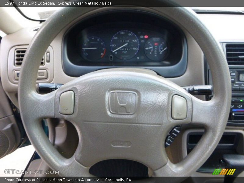 Cypress Green Metallic / Beige 1997 Honda Civic EX Sedan