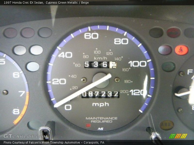Cypress Green Metallic / Beige 1997 Honda Civic EX Sedan