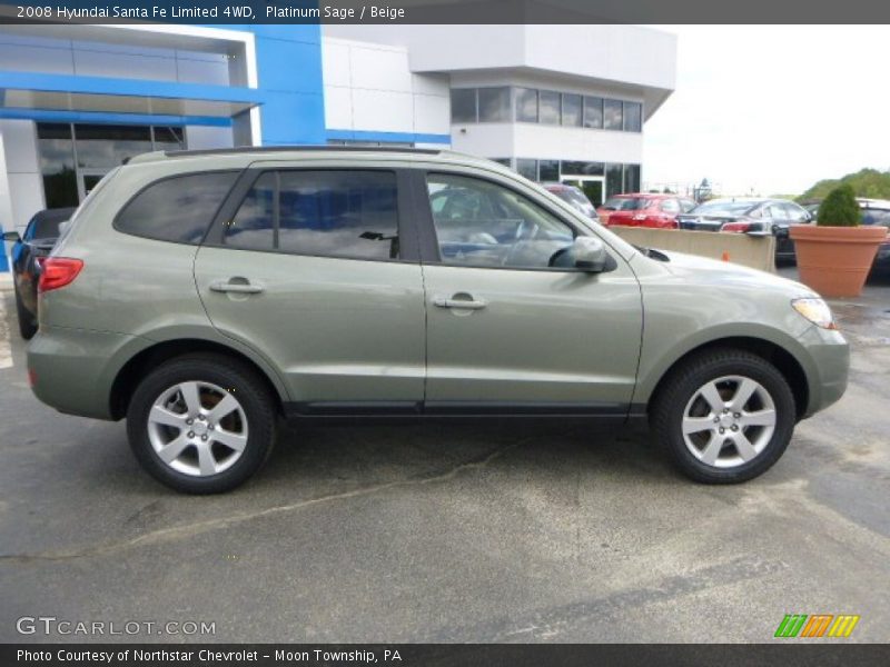 Platinum Sage / Beige 2008 Hyundai Santa Fe Limited 4WD