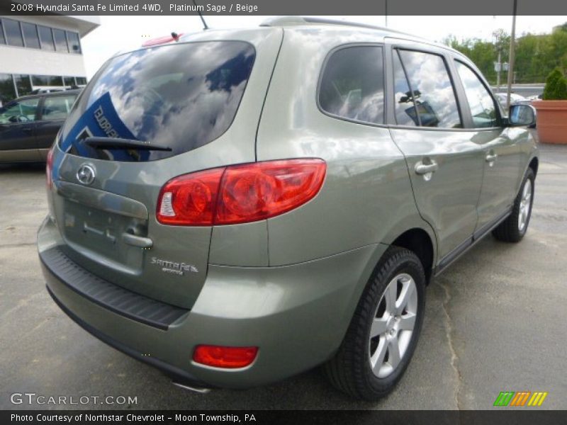Platinum Sage / Beige 2008 Hyundai Santa Fe Limited 4WD