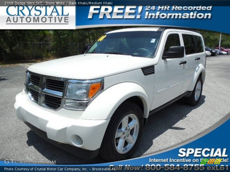 Stone White / Dark Khaki/Medium Khaki 2008 Dodge Nitro SXT