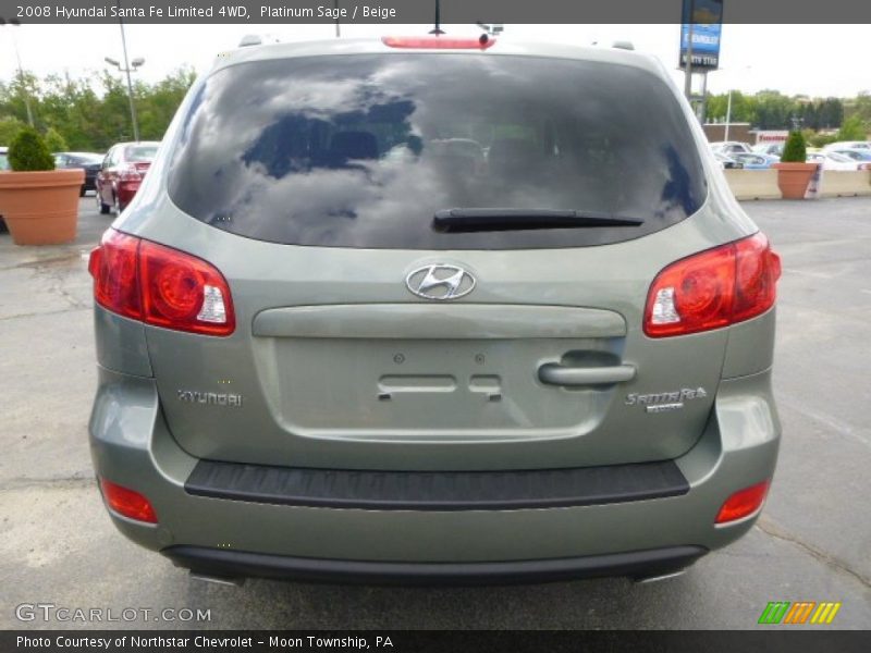 Platinum Sage / Beige 2008 Hyundai Santa Fe Limited 4WD