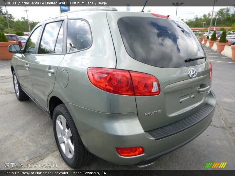 Platinum Sage / Beige 2008 Hyundai Santa Fe Limited 4WD
