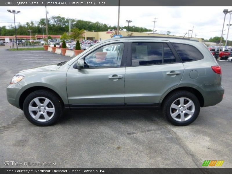 Platinum Sage / Beige 2008 Hyundai Santa Fe Limited 4WD